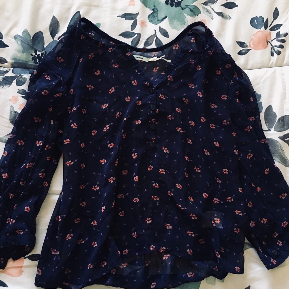 See thru floral top